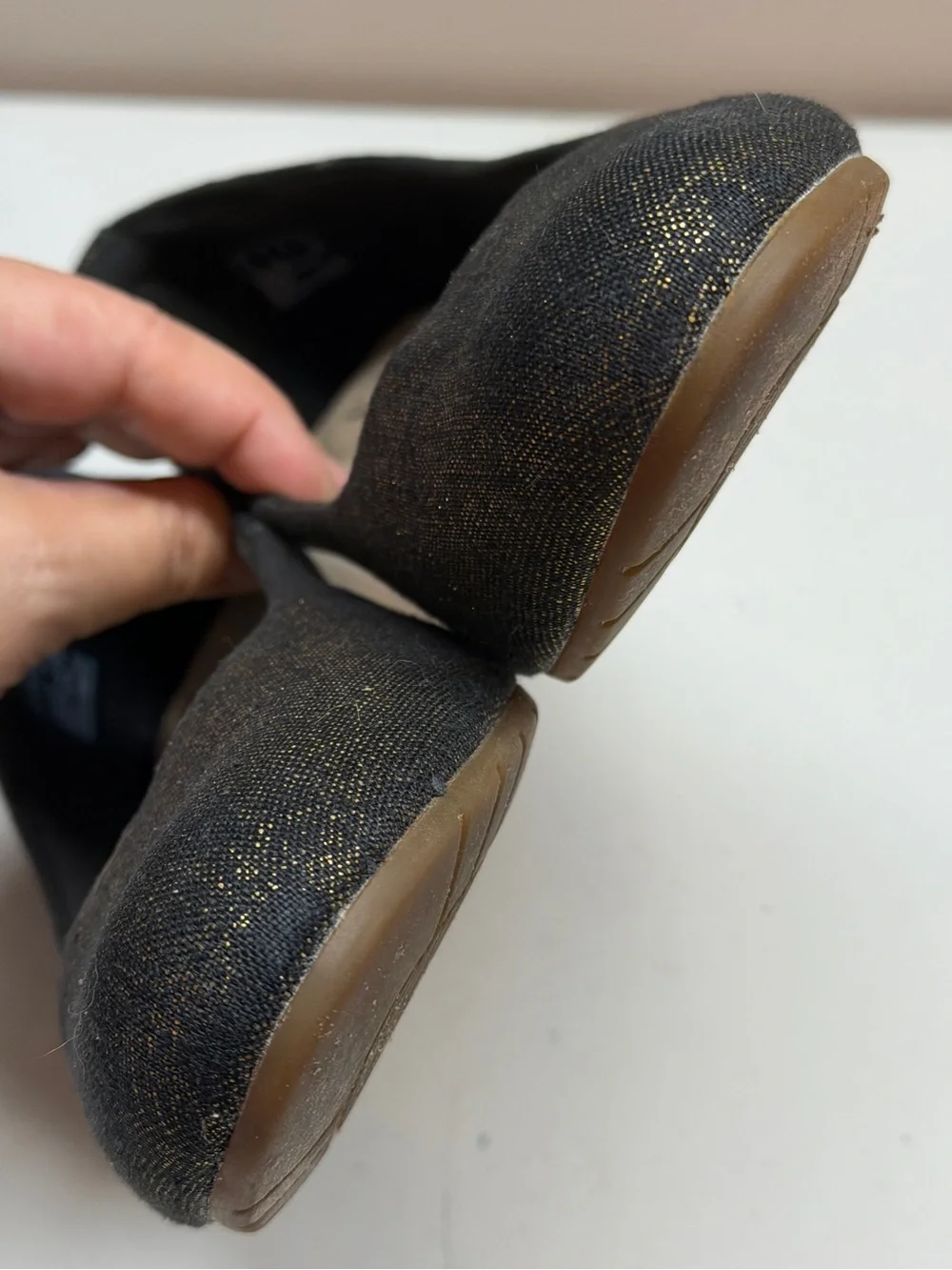 Clarks Collection Mallory Luna Metallic Sparkle Canvas Wedges Espadrille Shoes